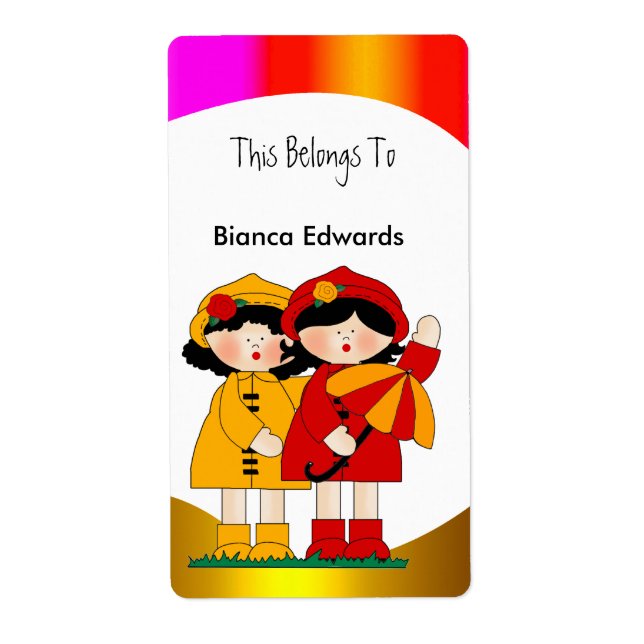 Ados étiquette Enfants Filles Réserver Plate (Devant)