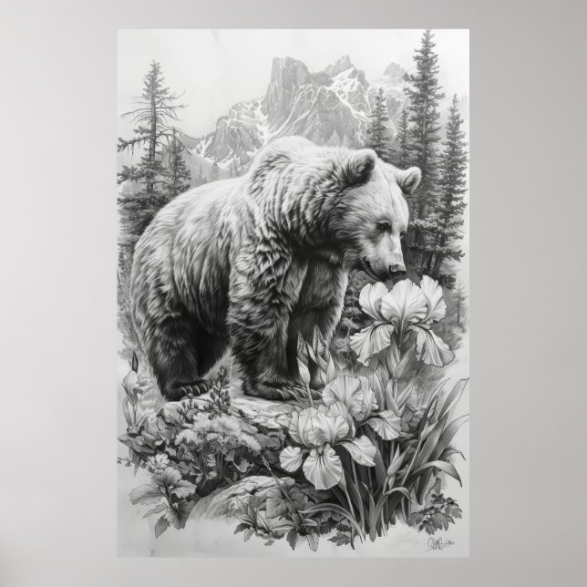Ados Santos Filho Poster de dessin d'ours de plein (Devant)