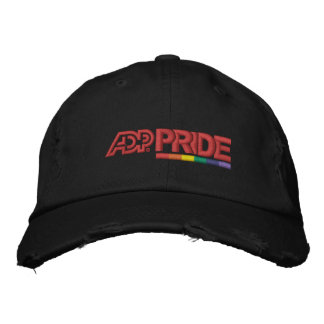 ADP Pride gestresstes Chino Twill Cap - Schwarz Bestickte Baseballkappe