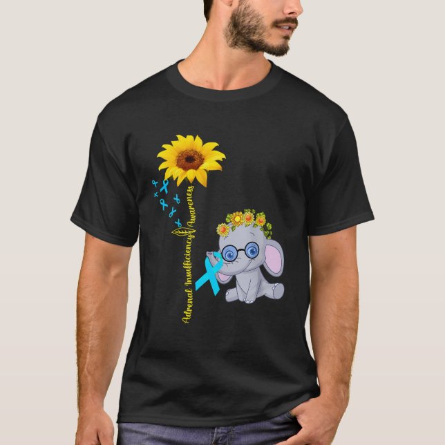 Adrenale Insuffizienz Bewusstsein Baby Elephant Su T-Shirt (Vorderseite)