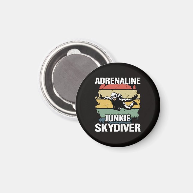 Adrenalin-Junkie-Fallschirmspringer Magnet (Vorderseite/Rückseite)