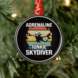 Adrenalin-Junkie-Fallschirmspringer Ornament Aus Metall