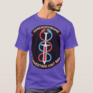 Adrenochrome Verschwörung symbolisiert Satire T-Shirt