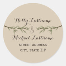 Adress-Aufkleber für Evergreen Branches