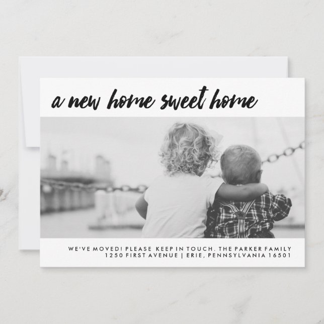 Adressänderung | Modernes Foto Ankündigung (Vorderseite)