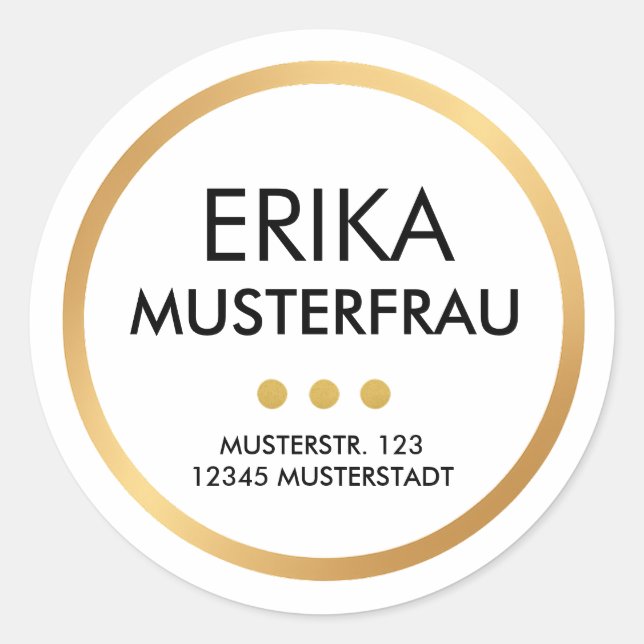 Adressaufkleber (20 Stück) Runder Aufkleber (Vorderseite)