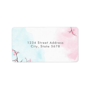 Adressaufkleber für Rückversand   Wasserfarbenkirs