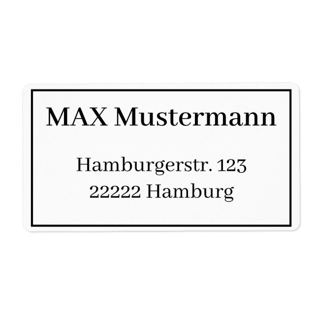 Adressaufkleber-Vorlage (Vorne)