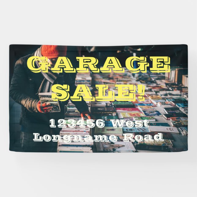 Adressbanner für Garage-Verkauf Banner (Horizontal)