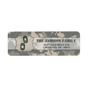 Adresse de retour de .75"x2.25" Étiquette ARMY ACU