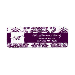 Adresse de retour de .75"x2.25" Étiquette Plum Pur