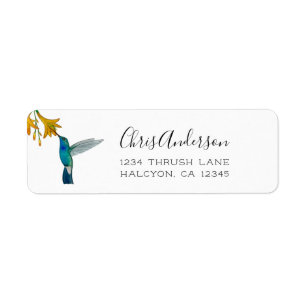 Adresse de retour de colibri à bec large Étiquette