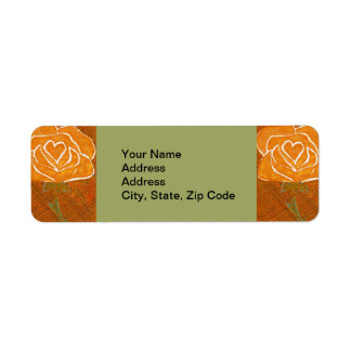 Adresse de retour de fleurs Étiquette rose orange 