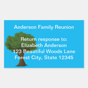 Adresse de retour de l'arbre familial Étiquette Fa