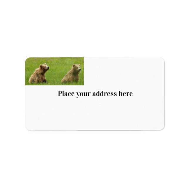 Adresse de retour Étiquette avec oursons (Devant)