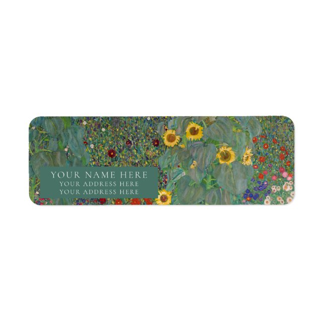 Adresse de retour Étiquette : GUSTAV KLIMT : JARDI (Devant)