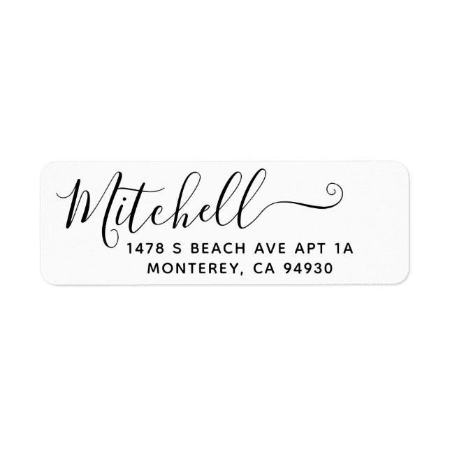 Adresse de retour moderne Étiquette Mariage Famill (Devant)