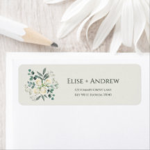 Adresse de retour Sage & White Roses Étiquette