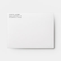 Adresse de retour simple classique blanche alignée