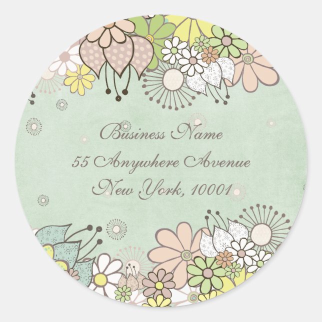 Adresse de retour Sticker Étiquette blanc Blooms n (Devant)