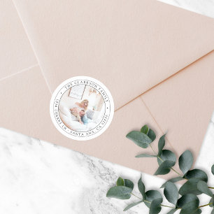 Adresse de retour Sticker photo rond classique