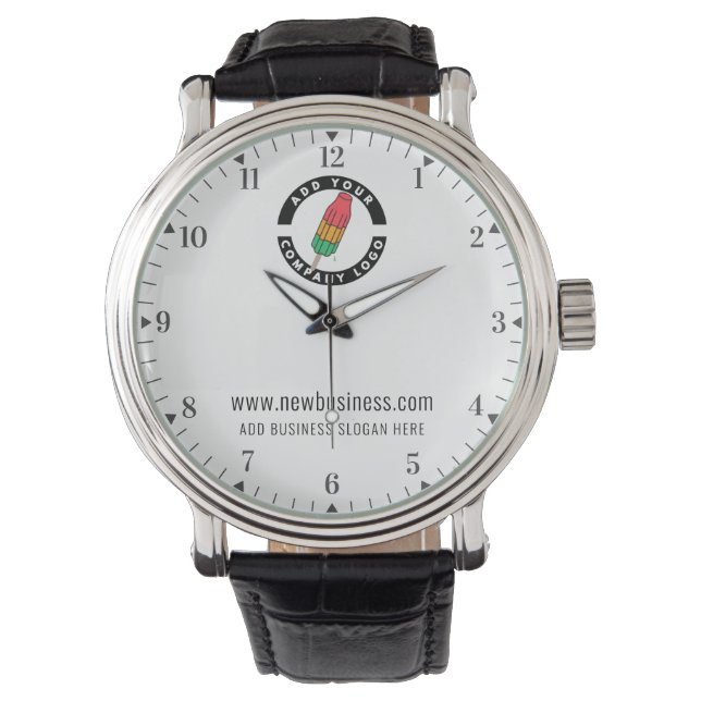 Adresse der Firmenlogo-Website hinzufügen Armbanduhr (Vorderseite)