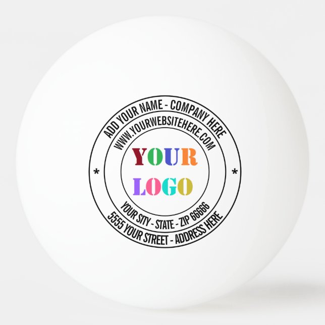 Adresse der Website Pong Ball Tischtennisball (Vorderseite)
