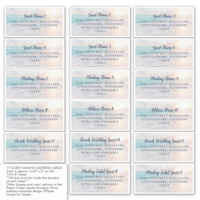 Adresse des Beach Gast Aufkleber (Vorderseite)