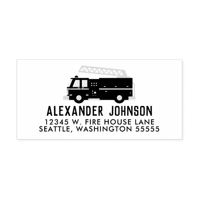Adresse des Feuerfahrzeugs Permastempel (Design)