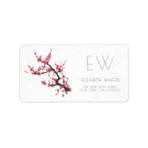 ADRESSE ETIKETTIEREN: FLORAL: CHERRY BLOSSOM