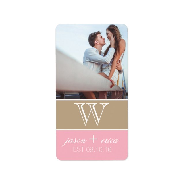 Adresse mariage ou bouteille de vin Étiquettes | M (Devant)