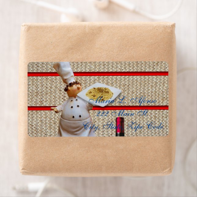 Adresse Retour Chef Étiquette Pâtes au vin (En situation)