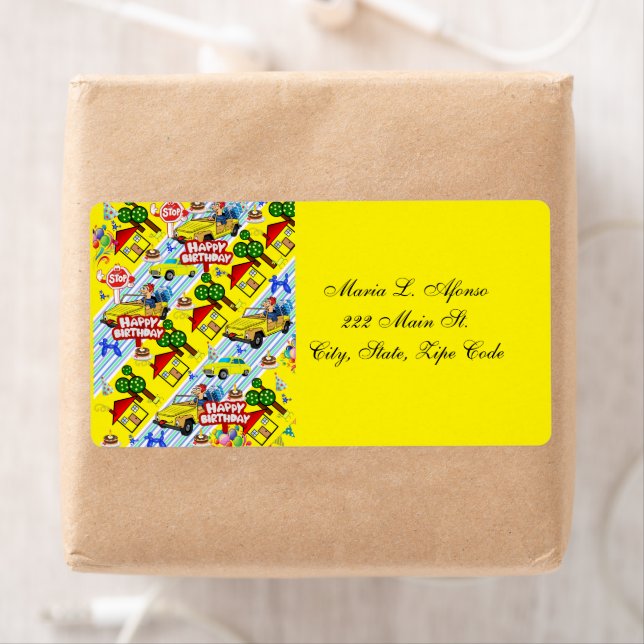 Adresse Rückgabezeichen Boys Happy Birthday (Insitu)