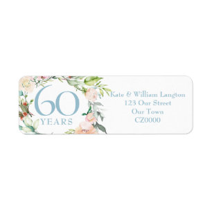 Adresse zum 60. Hochzeitstag - Sommerrosen-Girland