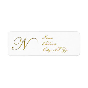 Adressen-Etiketten des Goldmonogramm-N