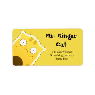 Adressen-Etiketten Herrn Ginger Cat Adressaufkleber