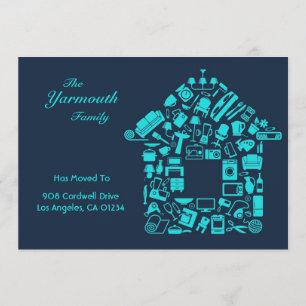 Adressenänderung flache Karten-Mitteilung Ankündigung