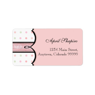 Adressenmarken - Baby Shower French Bow and Dots Adressaufkleber