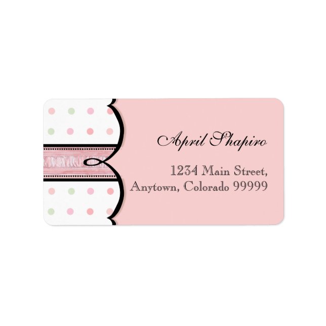 Adressenmarken - Baby Shower French Bow and Dots Adressaufkleber (Vorne)