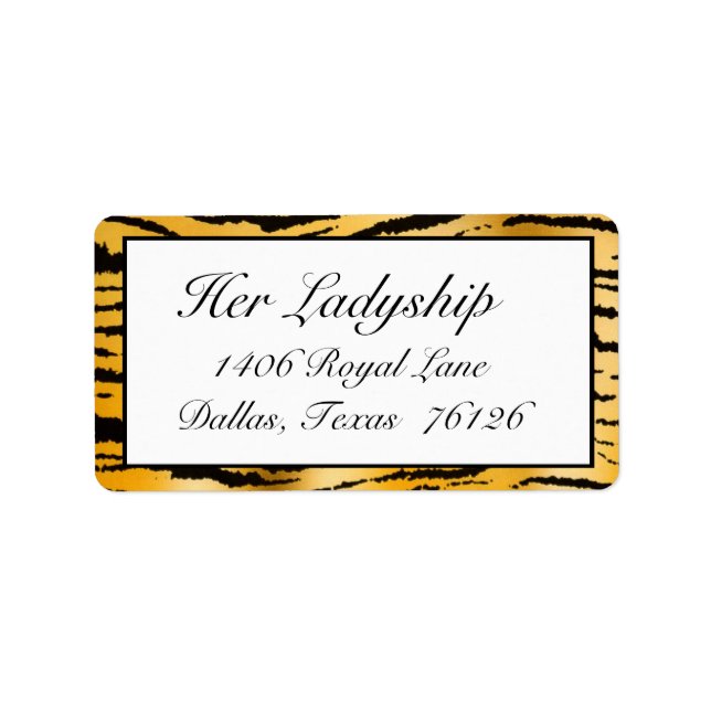 Adressenmarken "Gone Wild" (Tiger Stripe print) Adressaufkleber (Vorne)