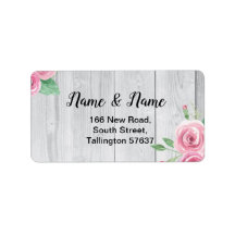Adressenmarken Holz Blume Blumenrosa Rosen