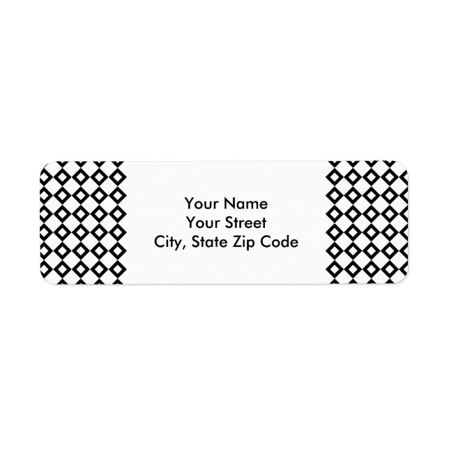 Adressetikett für das weiße und schwarze Diamantmu (Vorne)