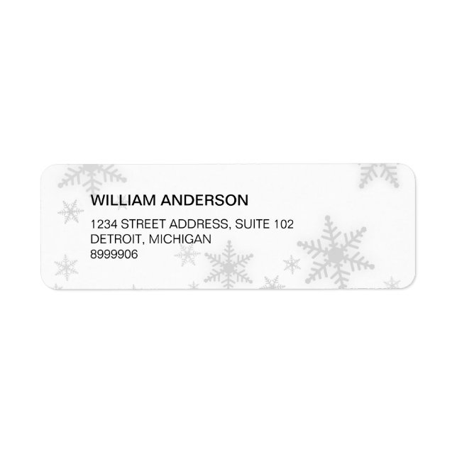 Adressetikett für Winterschneeflocken (Vorne)
