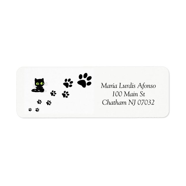 Adressetiketten Katzen Schwarze Pfoten (Vorne)