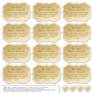 Adressierte Gast-Mailing-Labels Bracket Gold Aufkleber
