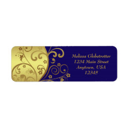 Adressmarken - Gold-Wirbel und Dunkelblau