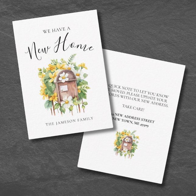 Adresswechsel-Announcement-Karte Mitteilungskarte (Floral Moving Announcement Card)