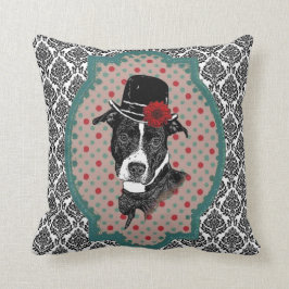 Adretter Hund - alte Timey Pitbull Kissen