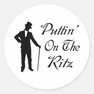 Adretter Mann Puttin auf dem Ritz Runder Aufkleber
