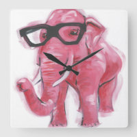 Adretter rosa Elefant des Tier-| in den Brillen